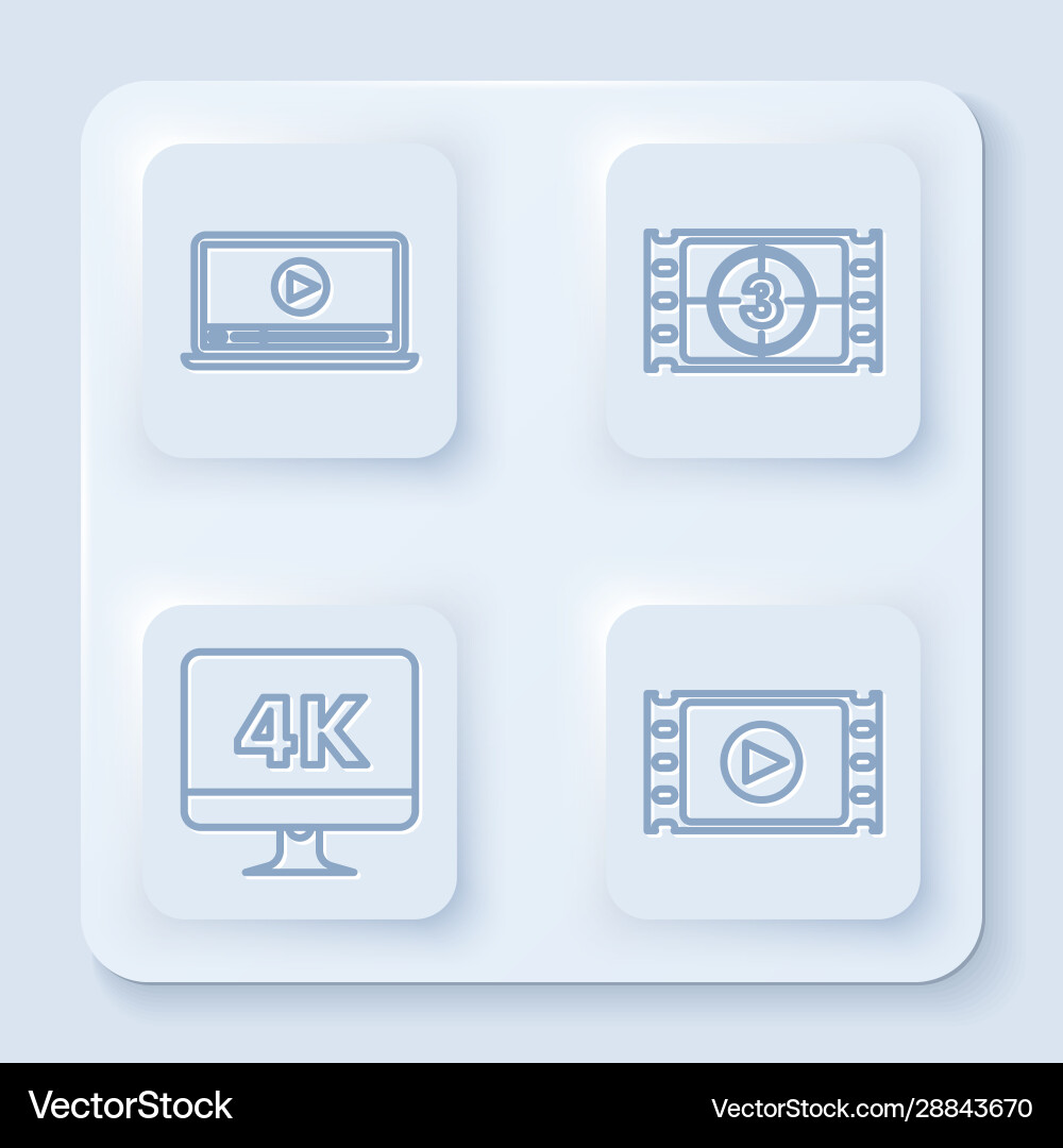 Set line online play video computer Set line online play video computer Vector Image