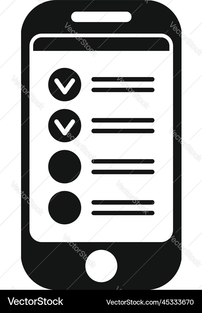 Smartphone task schedule icon simple vector image