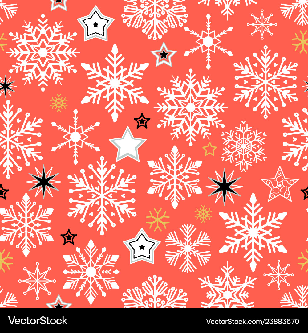 Snow pattern on red background Snow pattern on red background vector image