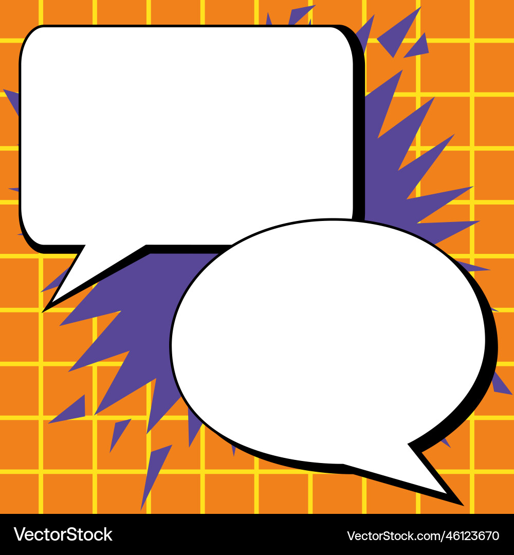 Two big white empty speech bubbles for text Two big white empty speech bubbles for text vector image
