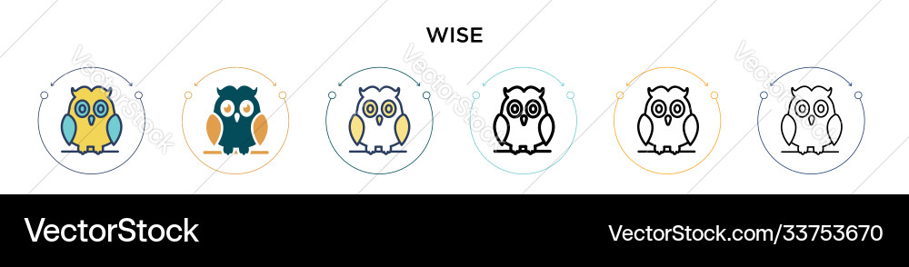 Wise icon in filled thin line outline and stroke Vector Image