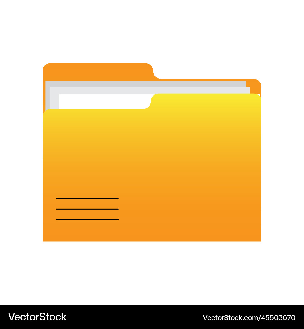 Yellow folder files document symbol computer Yellow folder files document symbol computer vector image