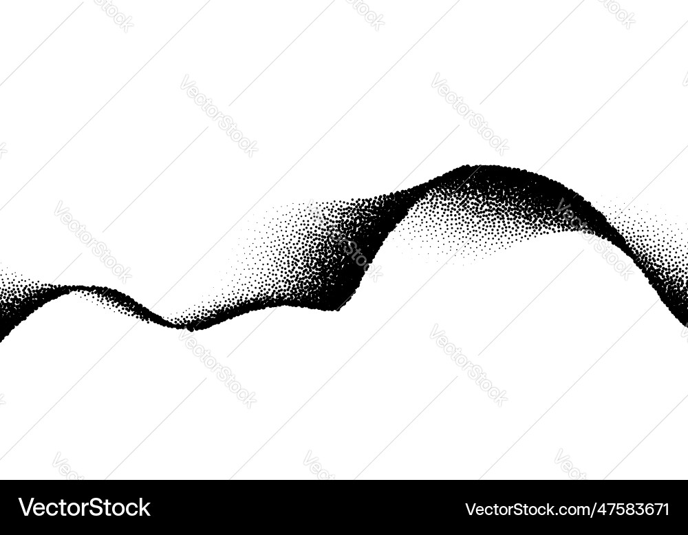 Abstract background with wave of scattered dots vector image