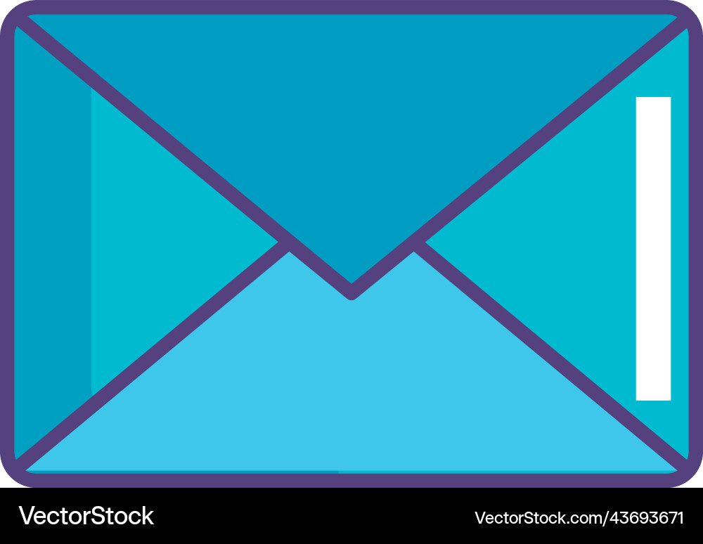 Blue envelope mail Royalty Free Vector Image - VectorStock