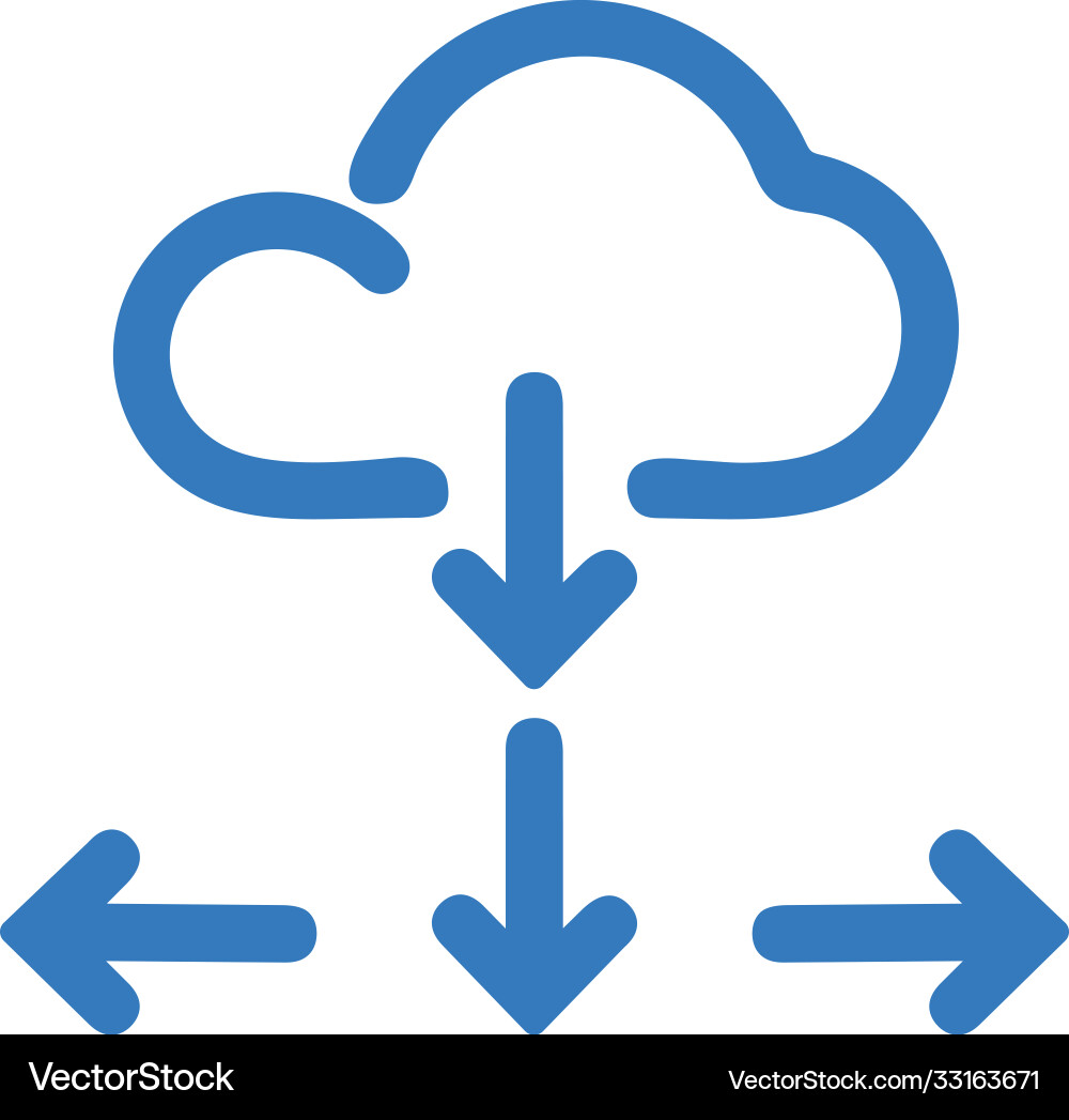 Cloud computing networking blue icon Cloud computing networking blue icon vector image