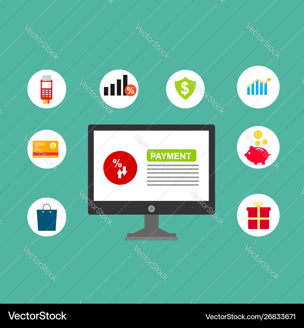 Concept online and mobile payments for web page Concept online and mobile payments for web page vector image