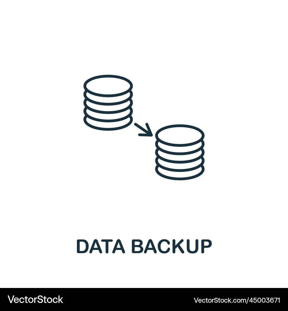 Data backup icon monochrome simple cyber security Data backup icon monochrome simple cyber security vector image