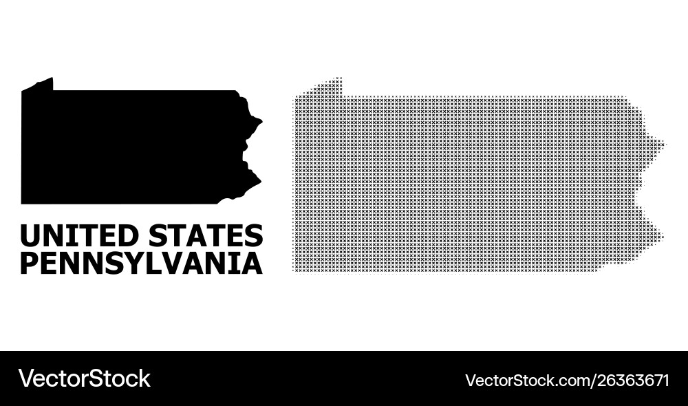 Halftone pattern and solid map Vector Image