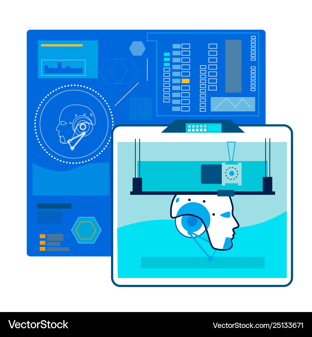 Hi-tech robots design flat Hi-tech robots design flat vector image