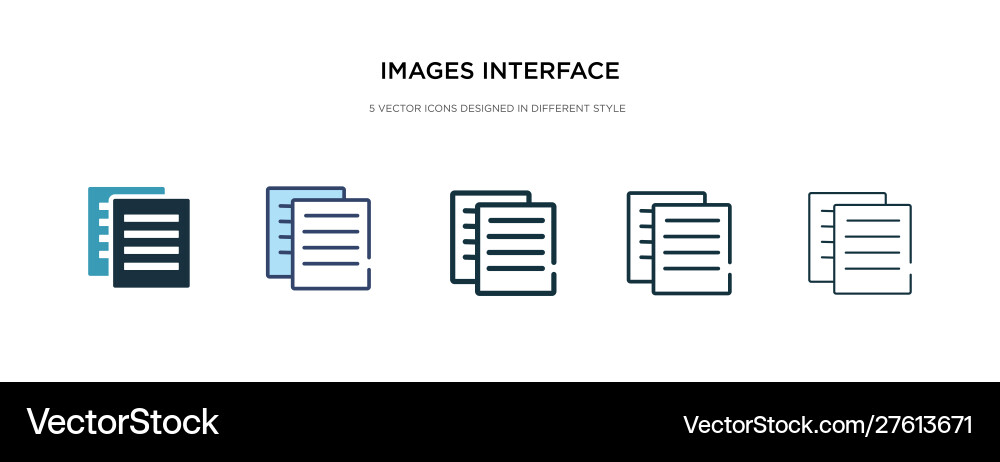 Images interface icon in different style two Images interface icon in different style two vector image