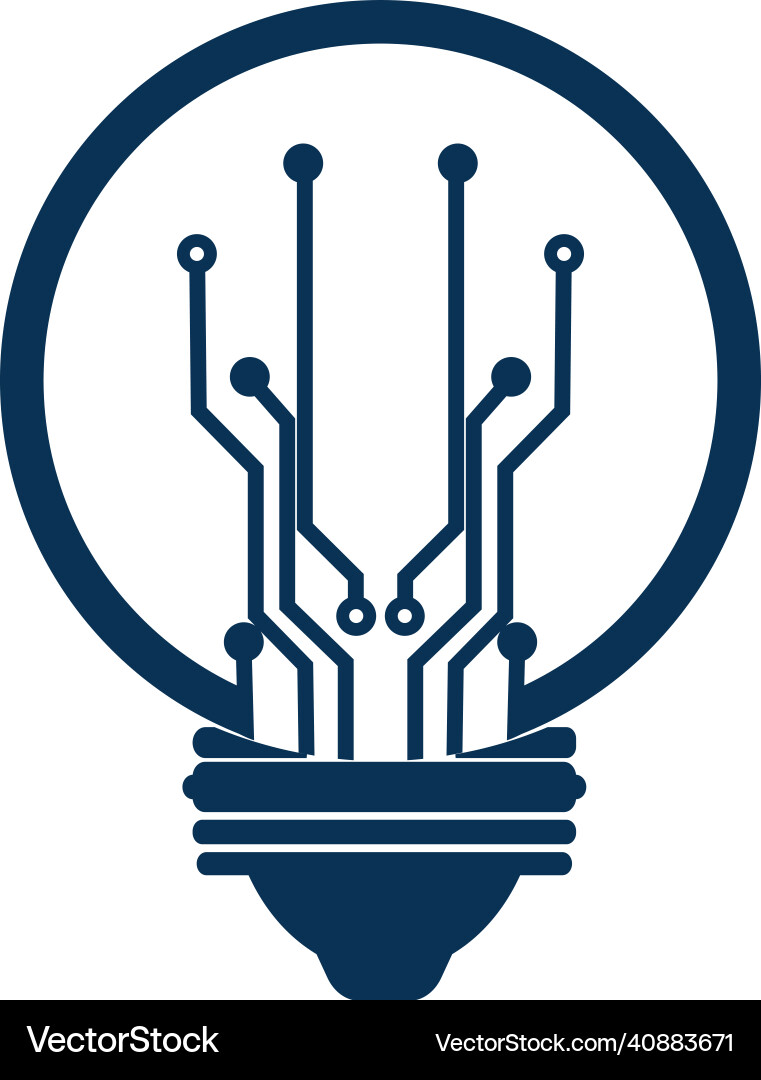 Light bulb idea icon with circuit board inside vector image