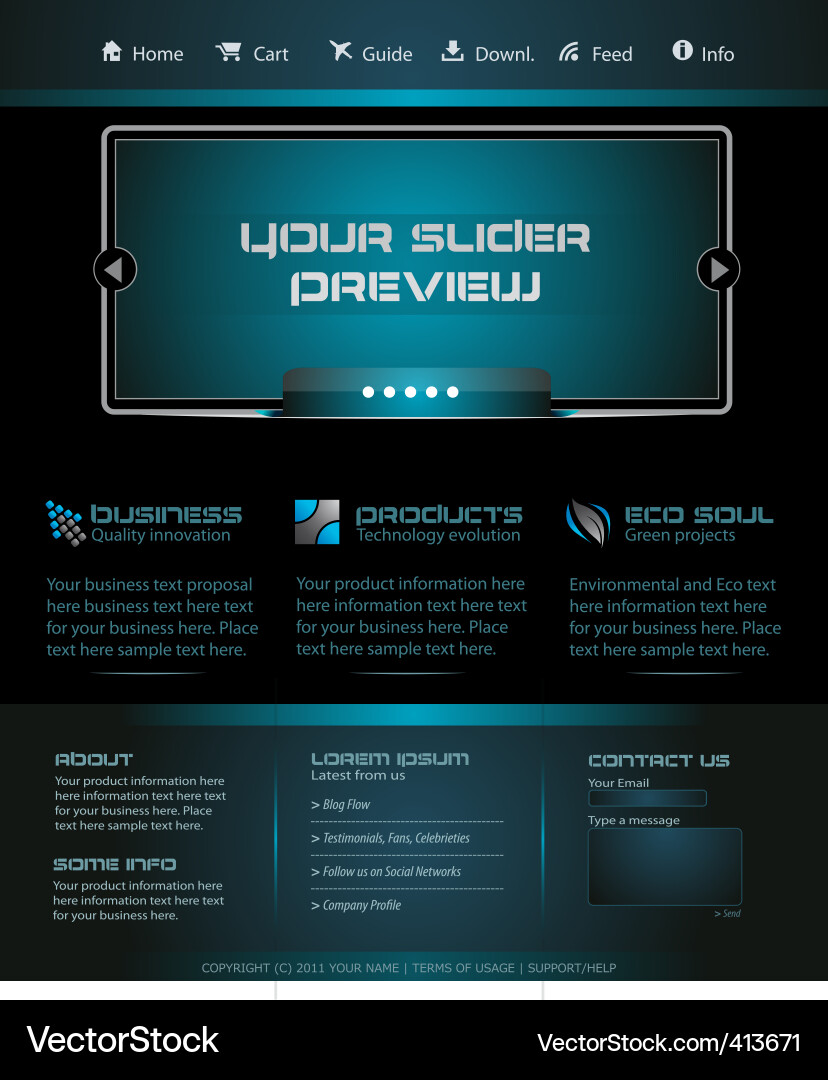Modern Business Website Template Vector Image