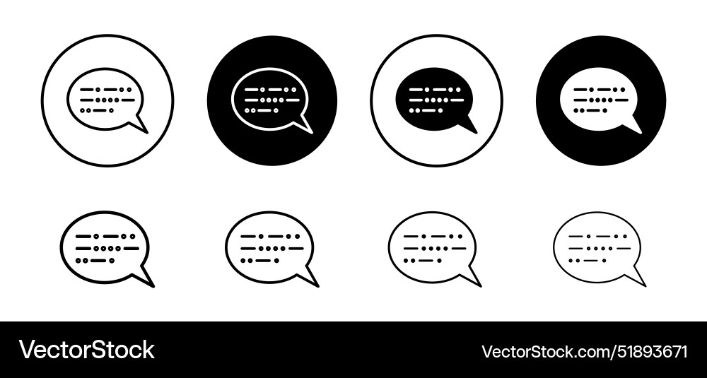 Morse code icon set collection outline Vector Image