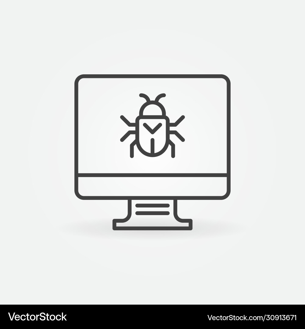 Pc display with computer virus or bug Pc display with computer virus or bug vector image