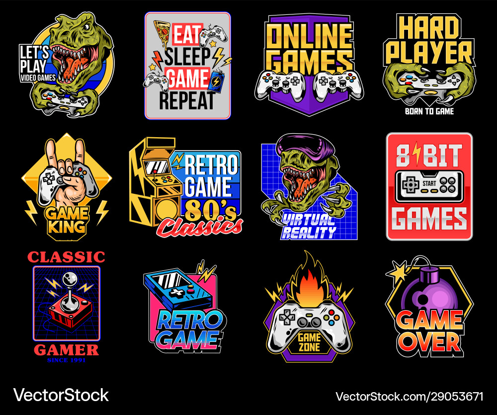 Retro Game Geek Prints vector image