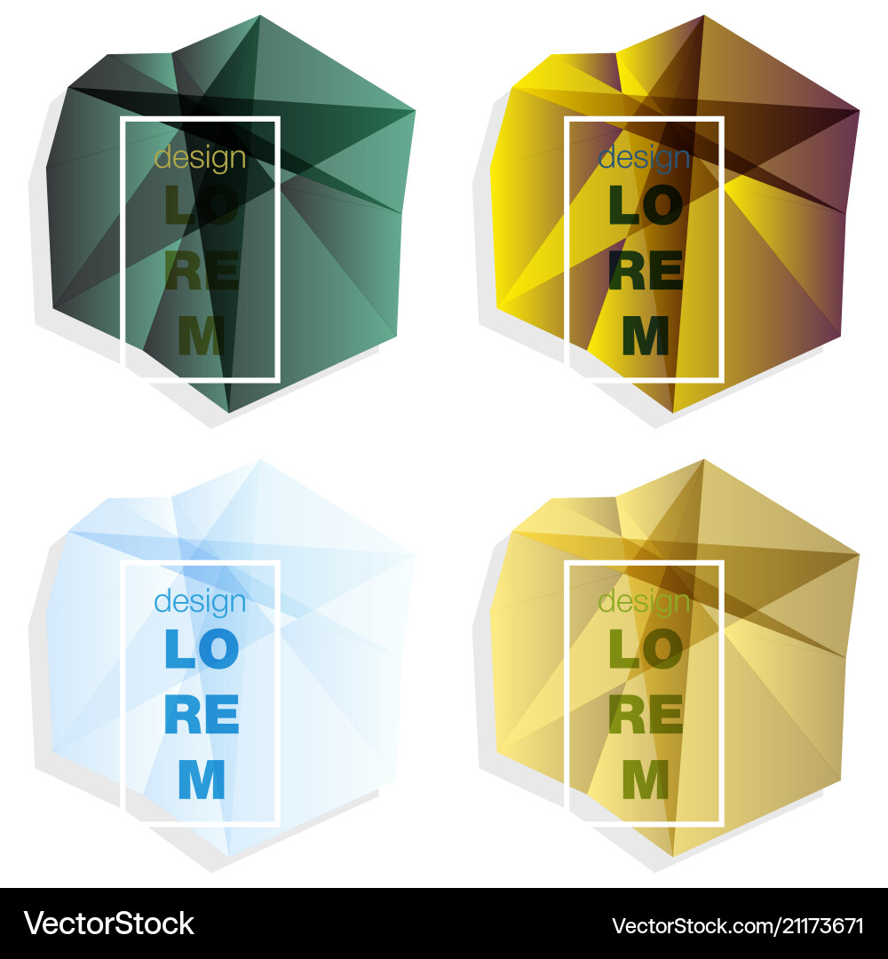Set abstract geometric background with polygons Vector Image