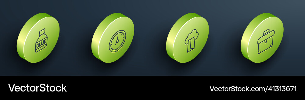 Set isometric line glue clock cloud database Set isometric line glue clock cloud database vector image