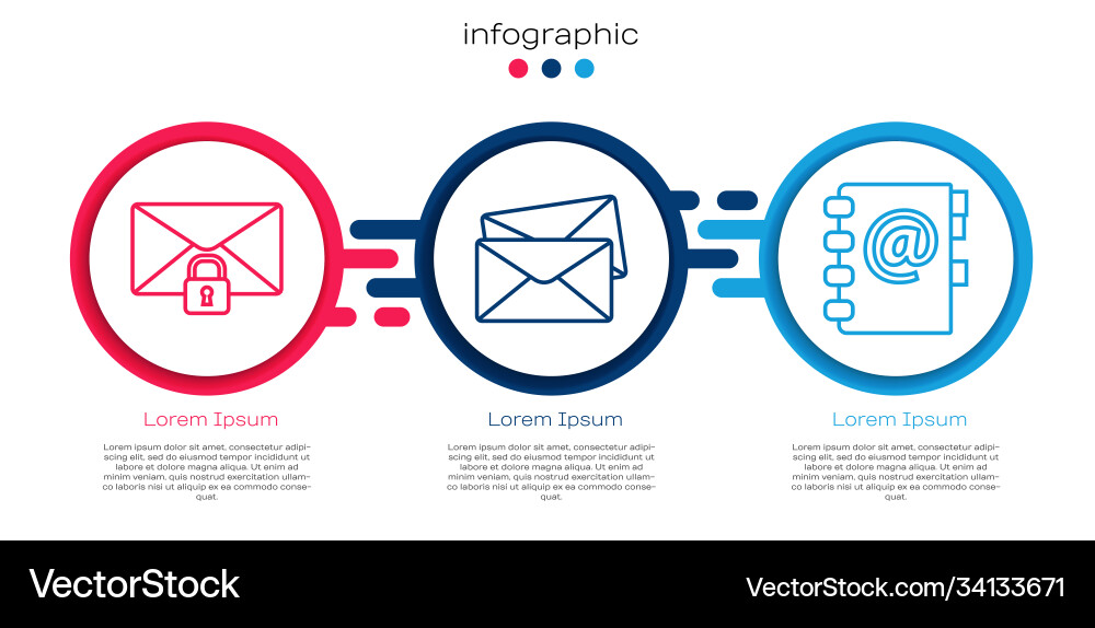 Set line mail message lock password envelope Set line mail message lock password envelope Vector Image