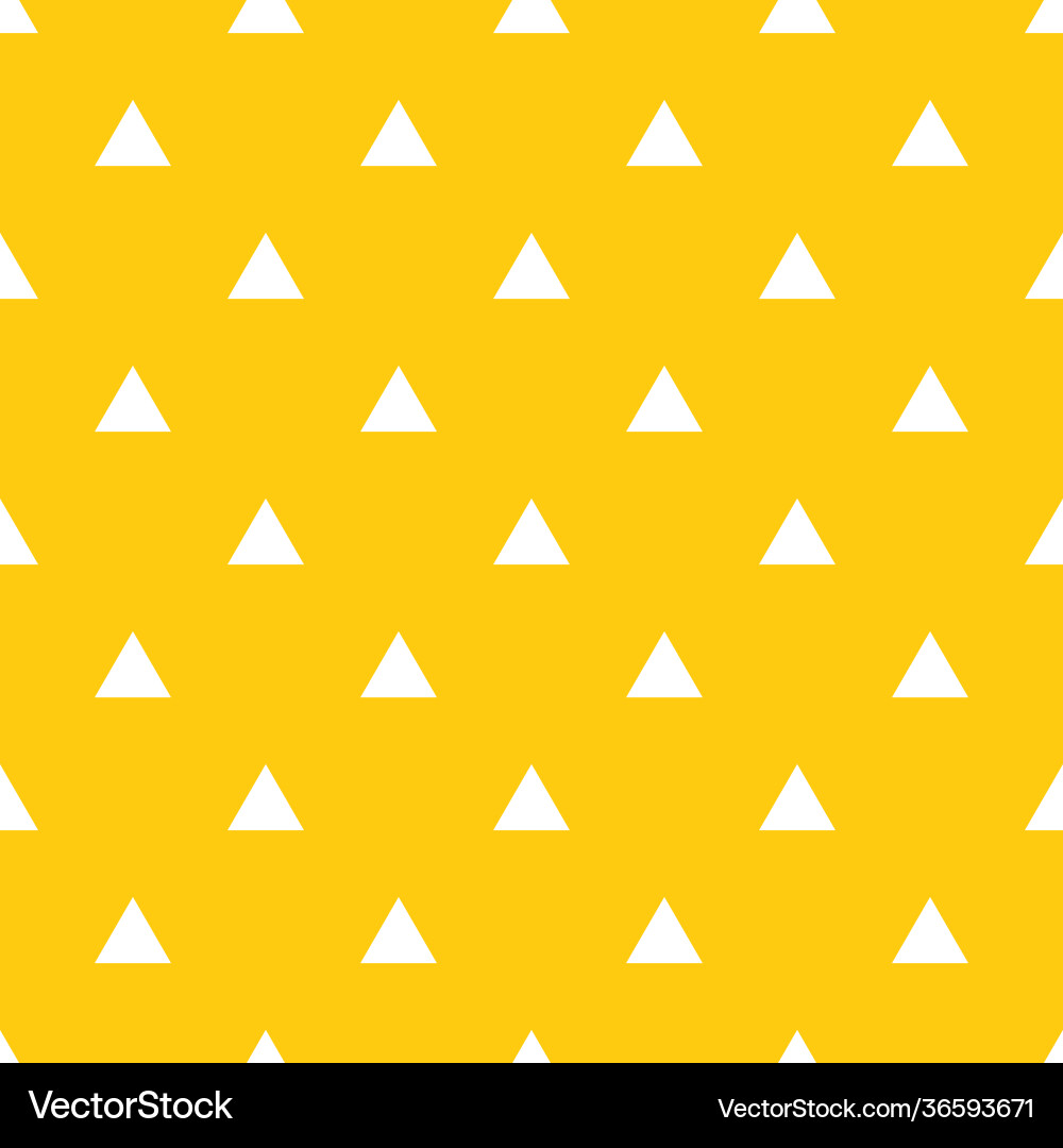 Tile pattern with white triangles on yellow Tile pattern with white triangles on yellow vector image