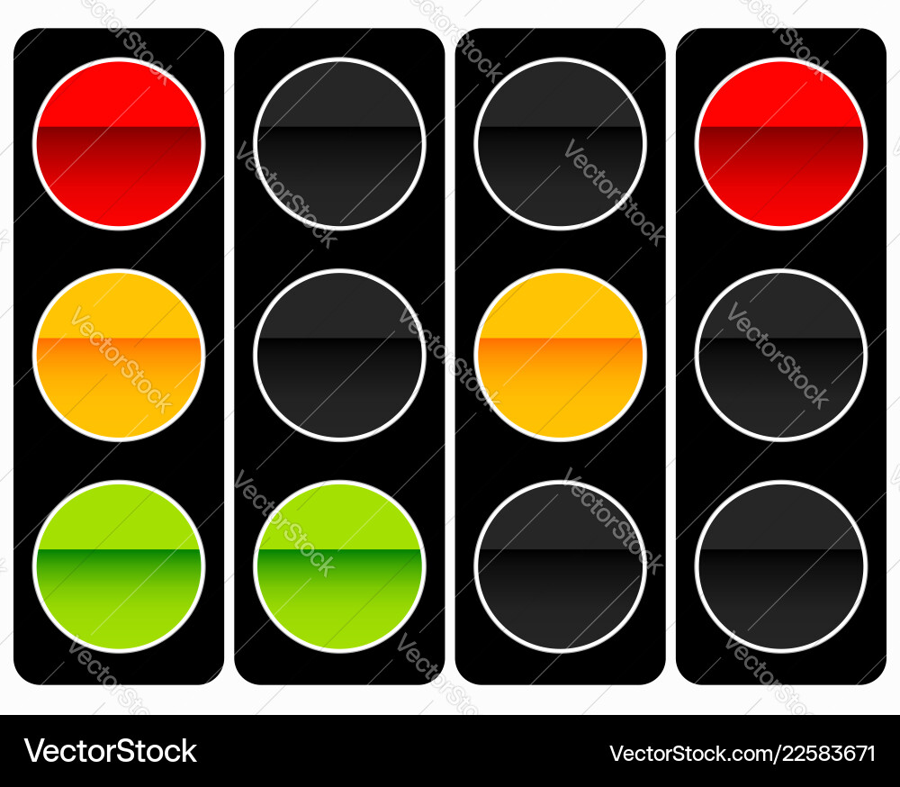 Traffic light lamp icon in set semaphore vector image