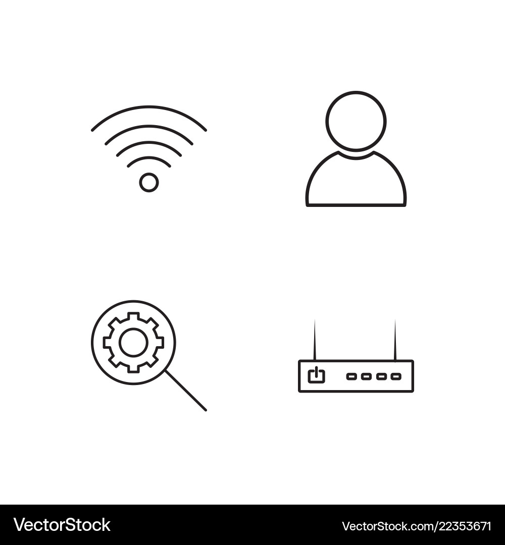 Web simple outlined icons set Web simple outlined icons set vector image