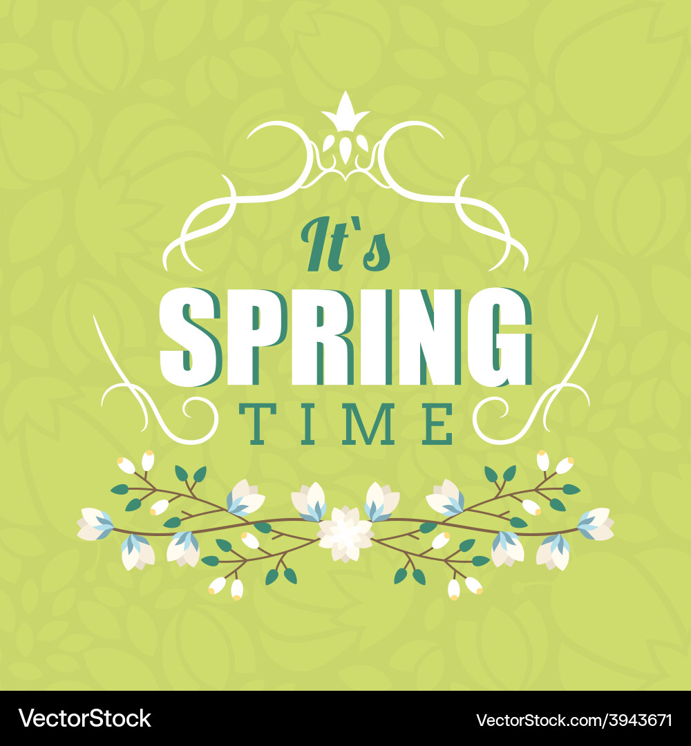 With template text hello spring creative de vector image