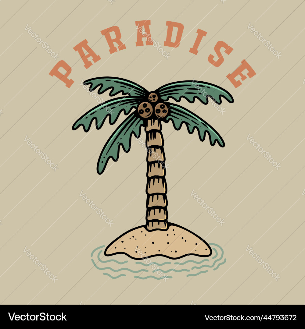 An island with palm tree design element An island with palm tree design element vector image