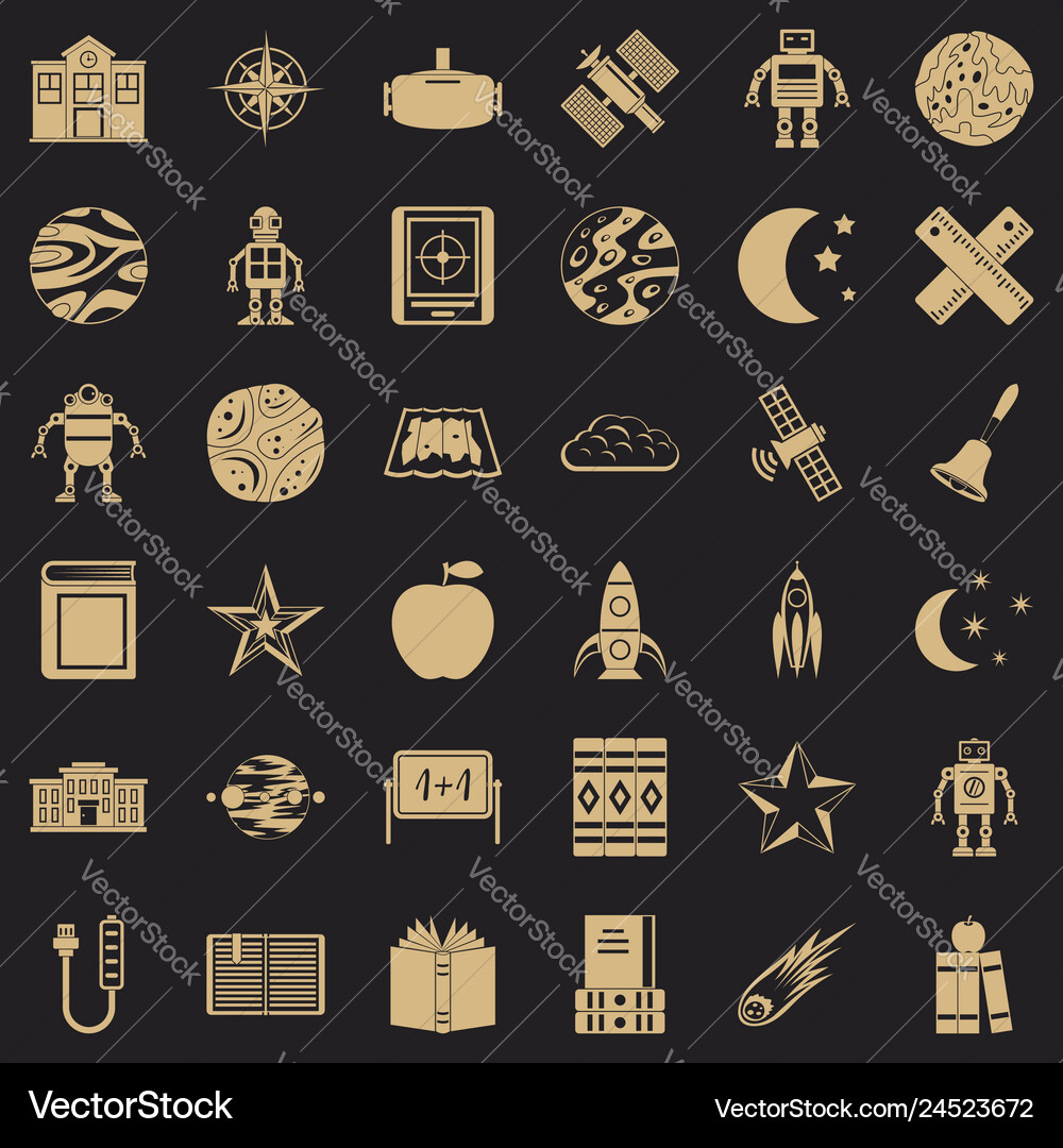 Astronomy icons set simple style Vector Image
