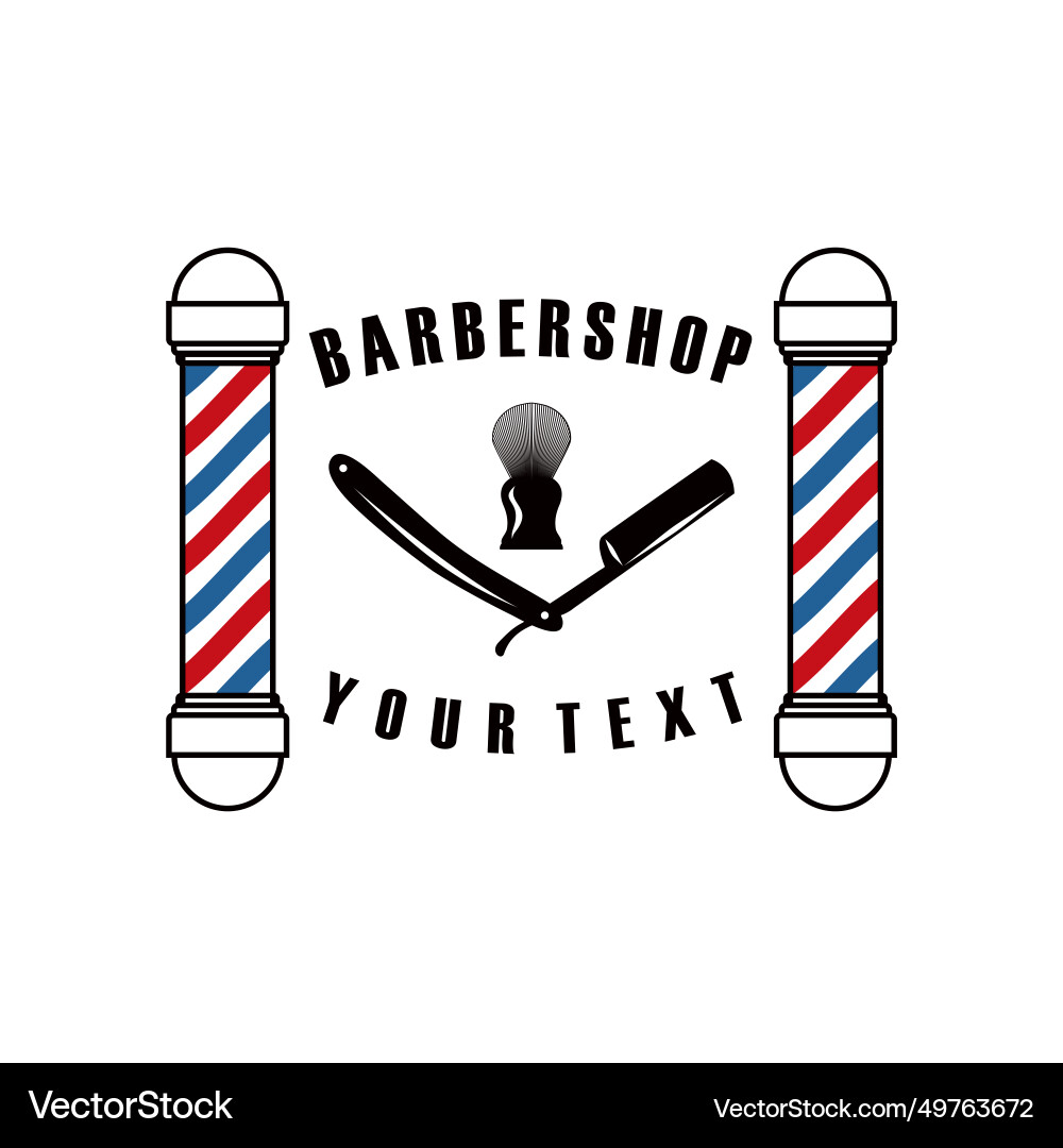 Barber shop logo design – Free Vector | VectorStock, image size:1000x1080
