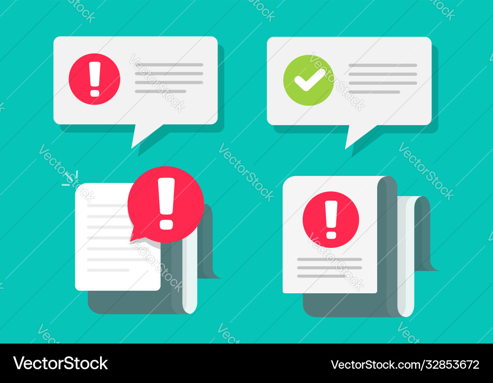 Caution and check mark notices important vector image