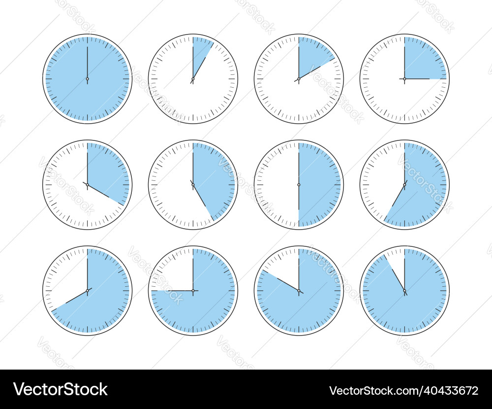 Clock timer with intervals Clock timer with intervals vector image