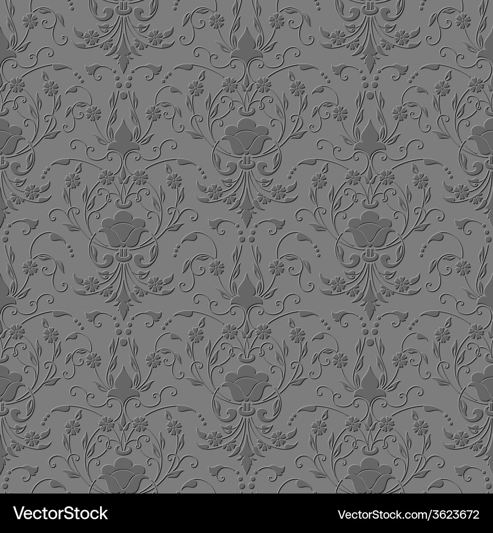 Damask Floral Pattern Background Vector Image