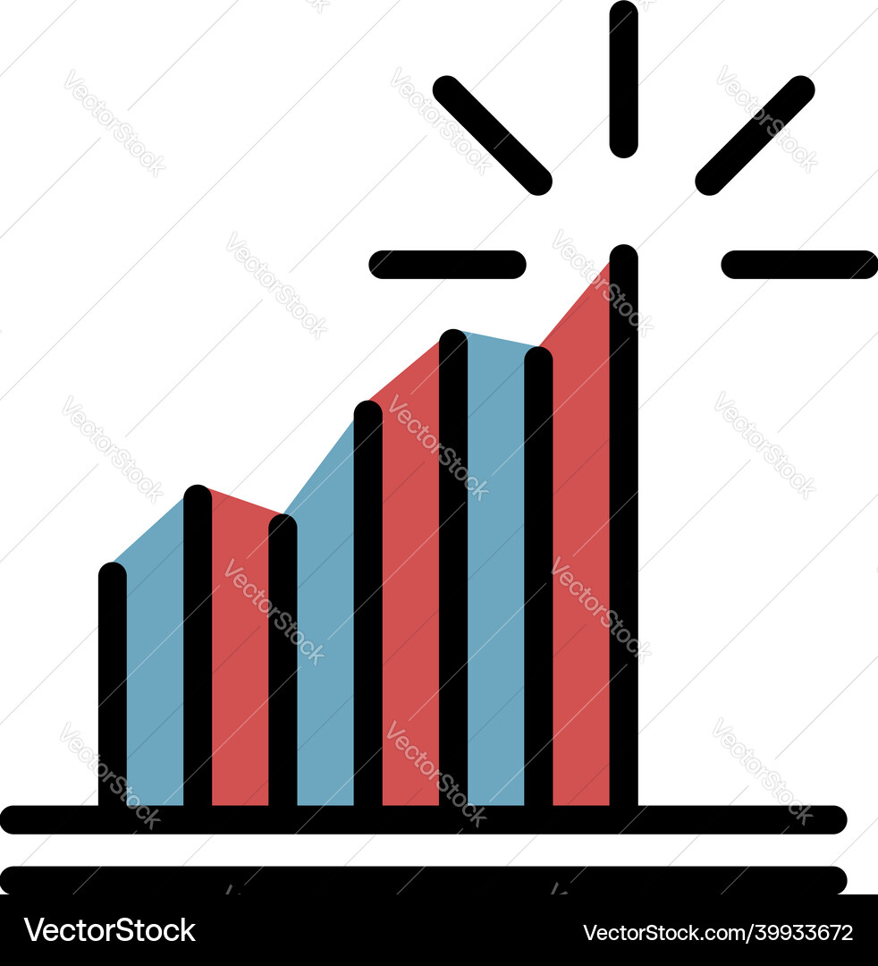 Data idea chart icon color outline Data idea chart icon color outline vector image