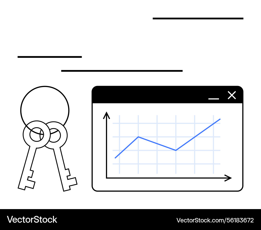Data security and growth concept with keys Data security and growth concept with keys vector image