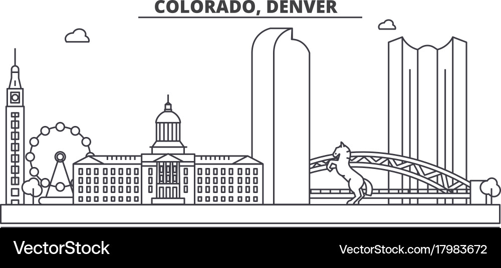 Denver Skyline Architecture Vector Image