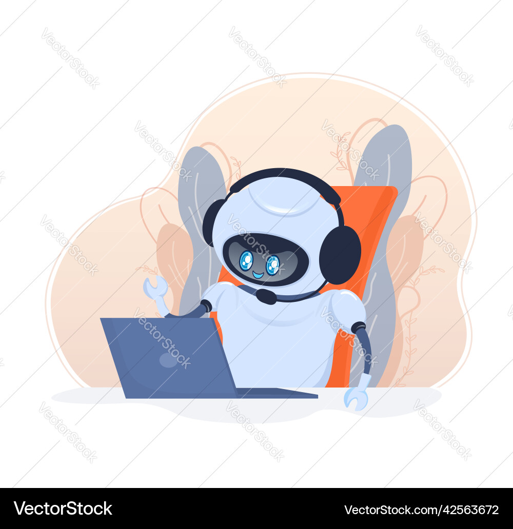 Flat chat bot for web design isometric Flat chat bot for web design isometric vector image