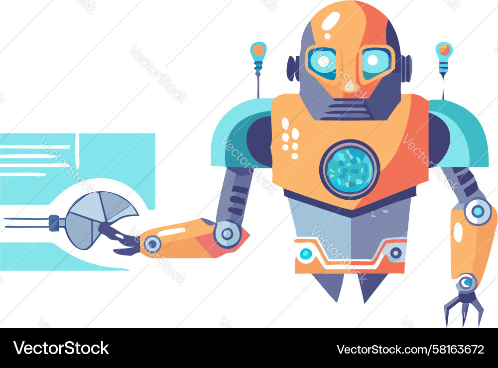 Futuristic Robot Character Vector Image