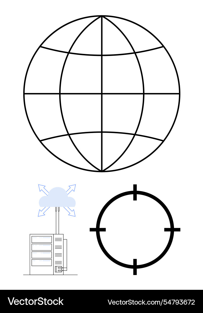 Global connectivity with network server cloud Global connectivity with network server cloud vector image