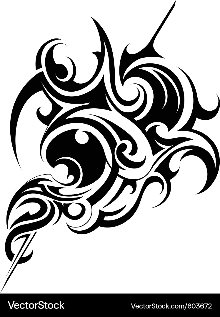 Intricate Floral Ink Tattoo Vector Image