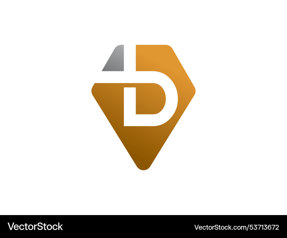 Letter d point logo or symbol template design Vector Image
