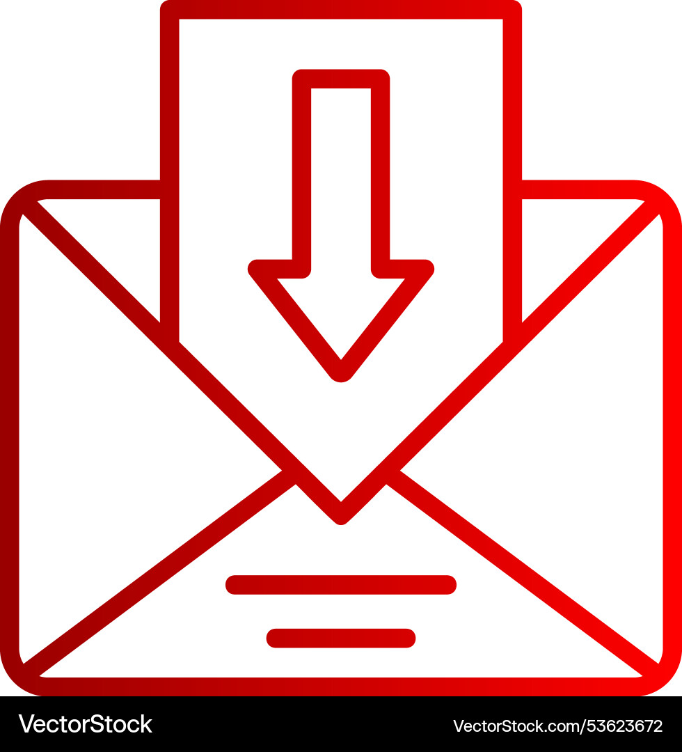 Mail inbox line gradient icon Vector Image