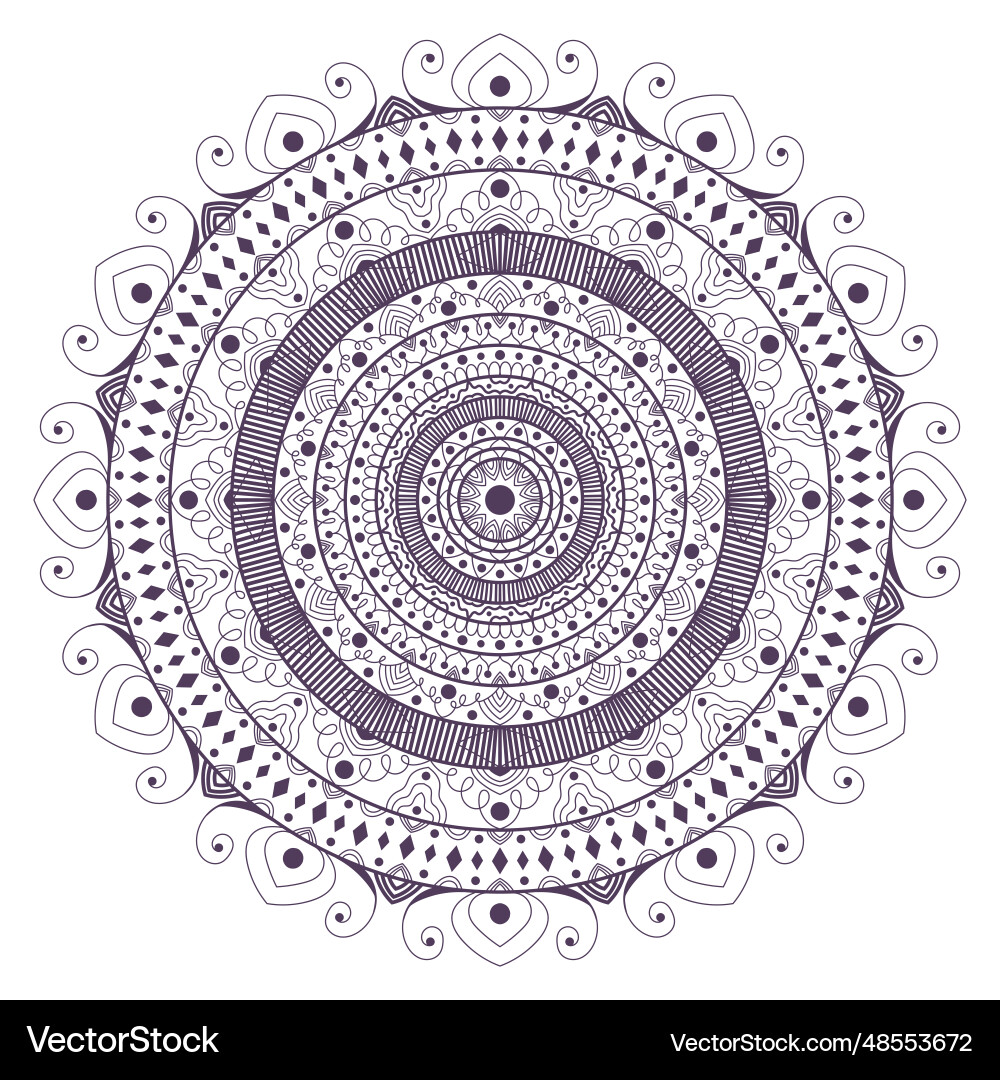 Mandala simple abstract round openwork shape Mandala simple abstract round openwork shape vector image