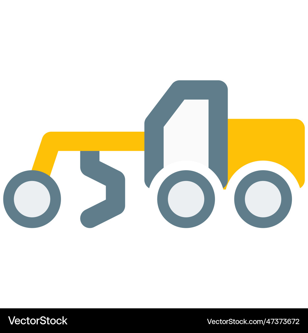 Motor grader used to flatten surface vector image