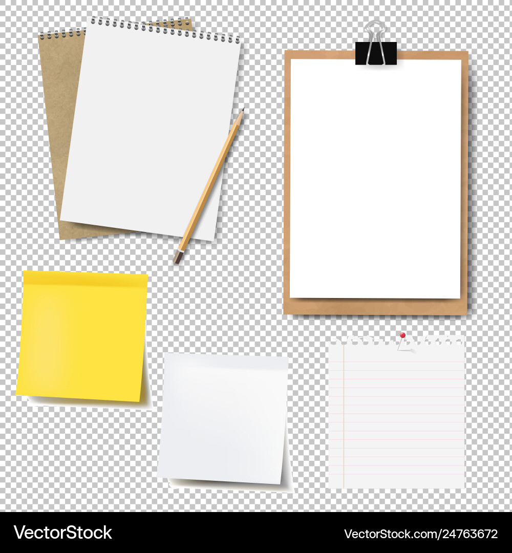 Notebook and Paper Set vector image