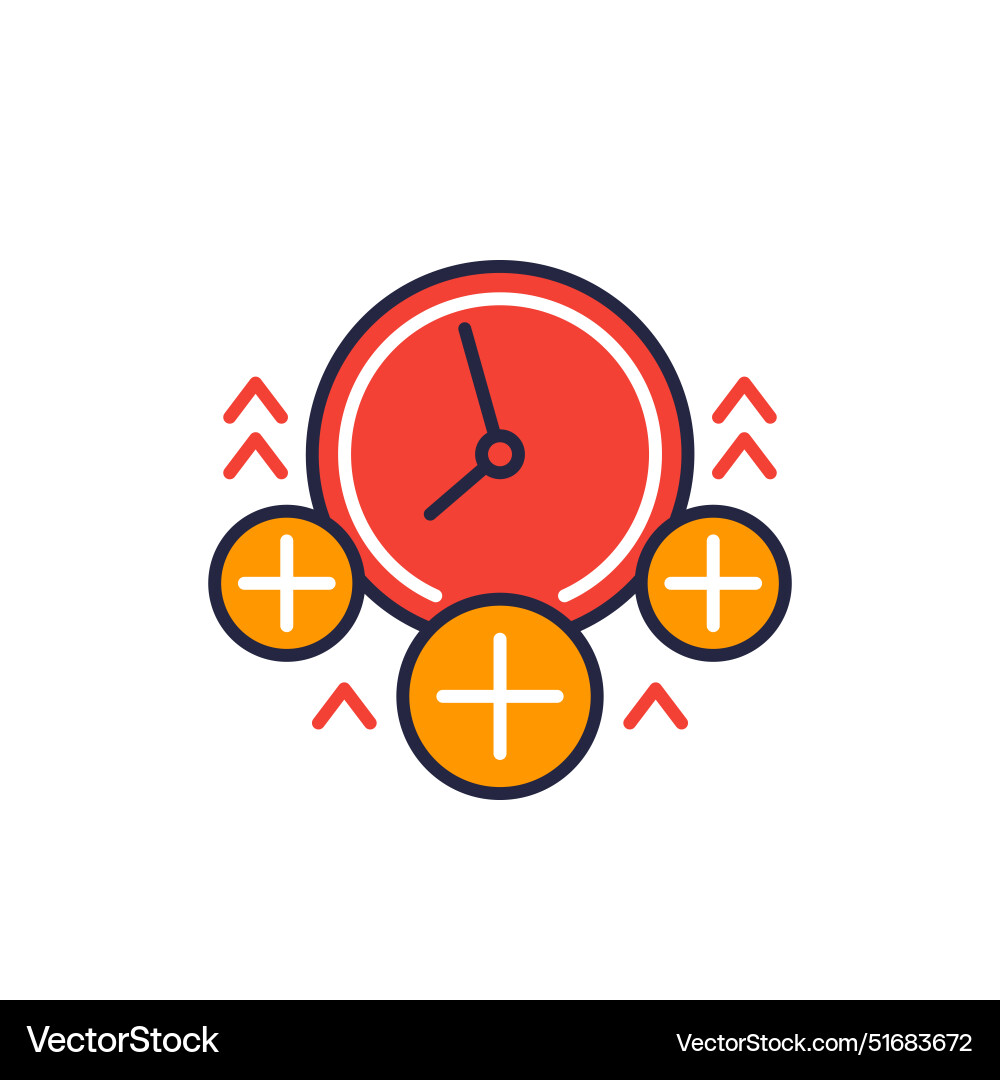 Overtime icon working over time Royalty Free Vector Image