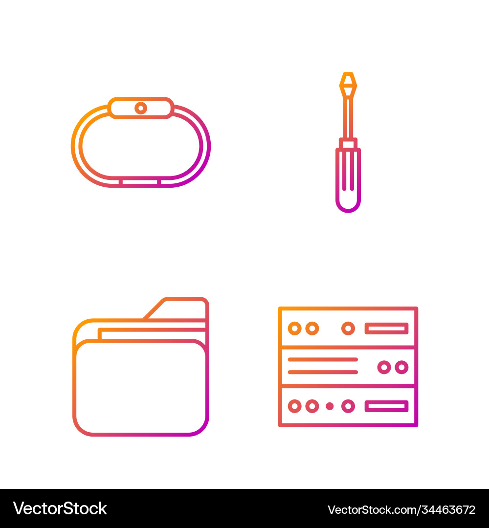 Set line server data web hosting document Set line server data web hosting document vector image