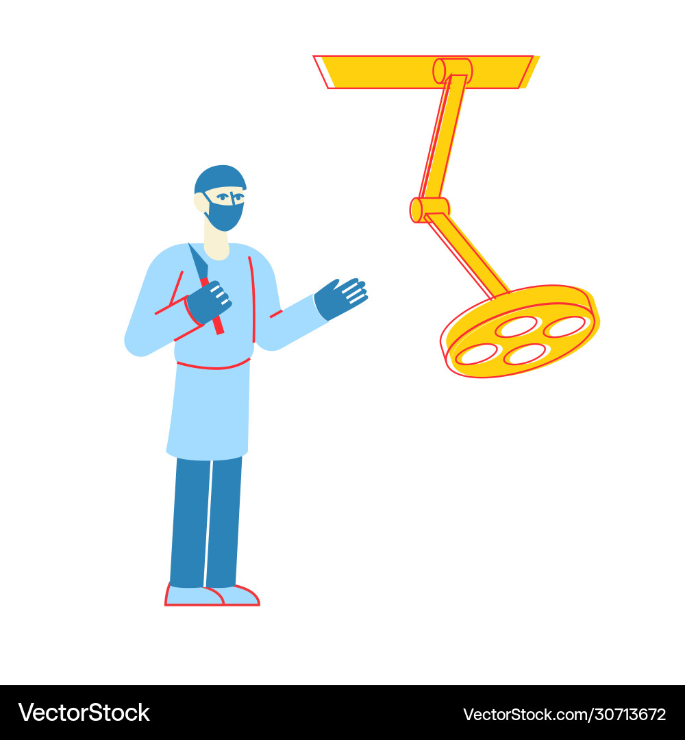 Surgeon character with scalpel prepare to make Surgeon character with scalpel prepare to make vector image