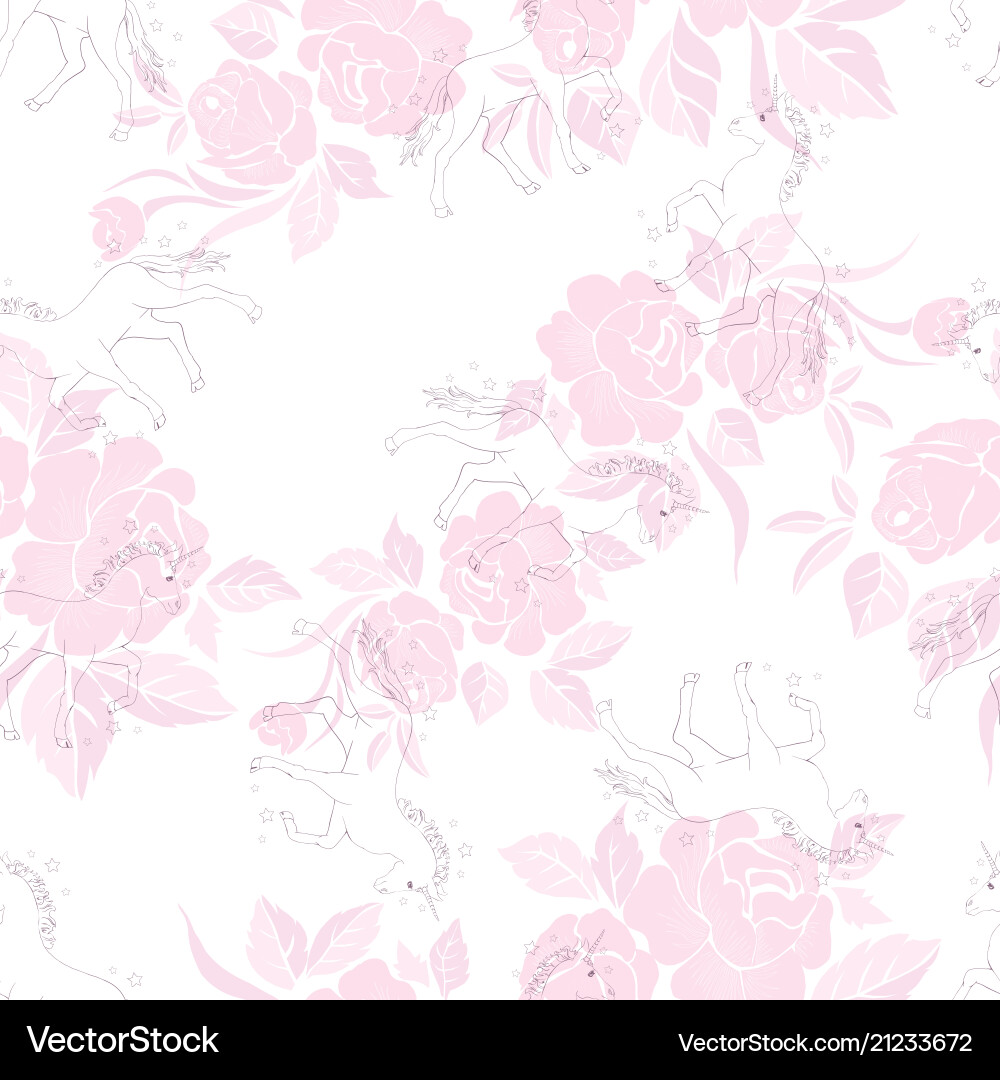 Unicorn seamless pattern unicorns with rainbow Unicorn seamless pattern unicorns with rainbow vector image