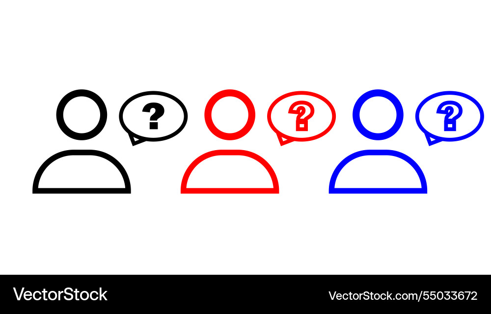 User icons with question mark speech bubbles Vector Image