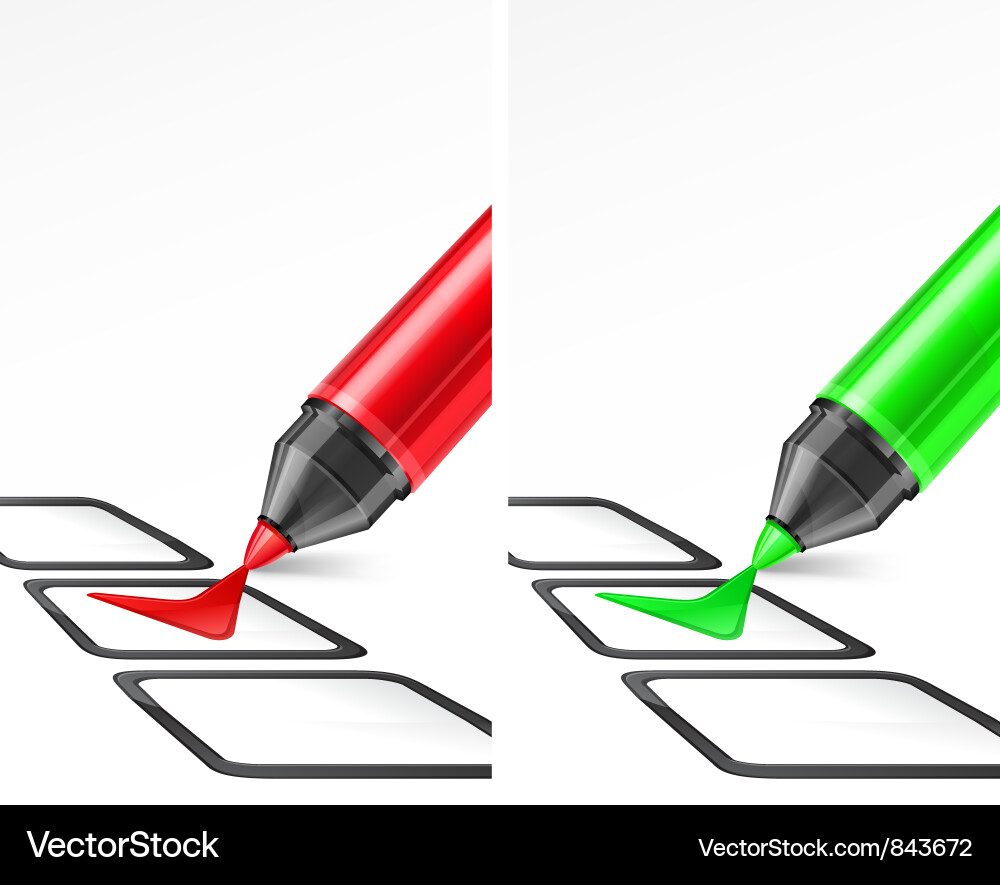 Voting check mark two color vector image